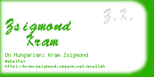 zsigmond kram business card